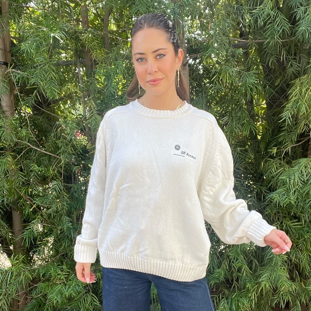 Vintage port authority oversized white sweater